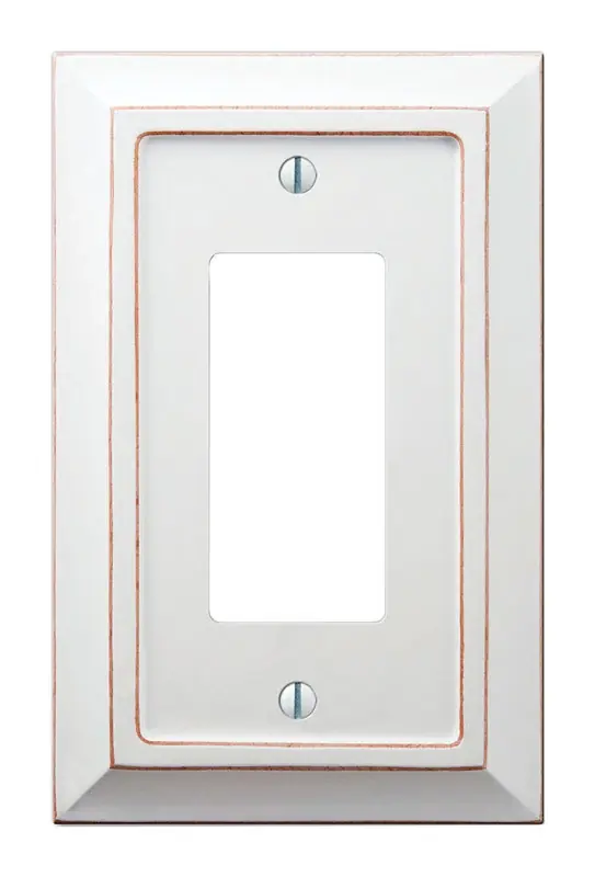 Amerelle Savannah White 1 Gang Wood Decorator Wall Plate 1 Pk