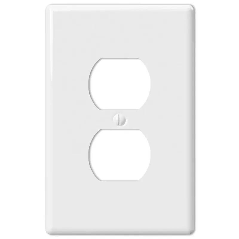 Amerelle Metro White 1 Gang Ceramic Duplex Wall Plate 1 Pk