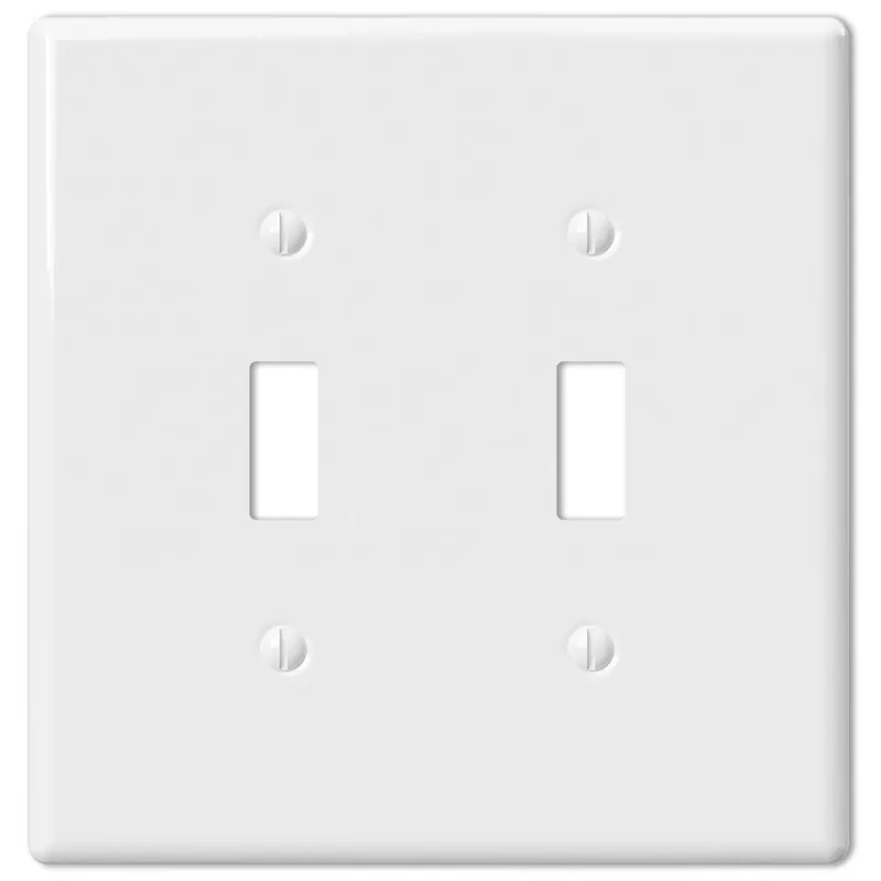 Amerelle Metro White 2 Gang Ceramic Toggle Wall Plate 1 Pk