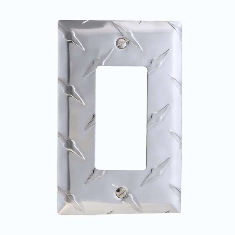 Amerelle Diamond Silver 1 Gang Stamped Aluminum Decorator Wall Plate 1 Pk