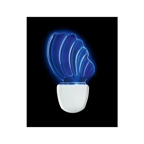 Leviton 49563-SHL LED Decorative Shade Night Light, Seashell Blue
