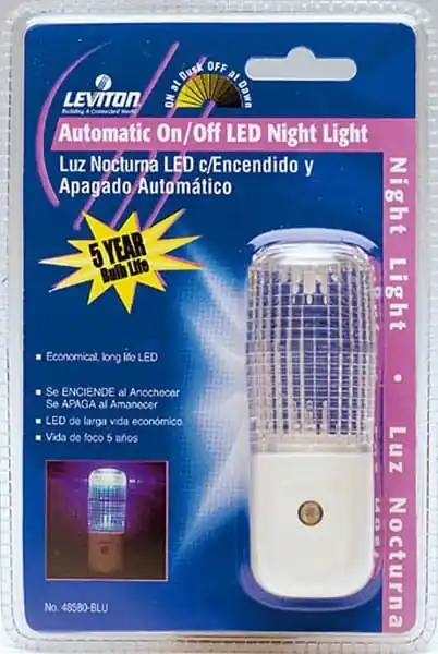 48580-blu Blue Automatic On & Off Led Night Light, 0.25 Watt, 120 Volt