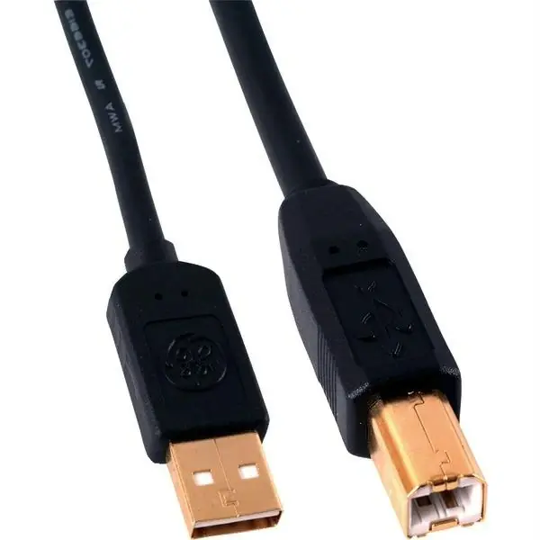 A Male To B Male Usb 2.0 Cable - 6 Feet With Gold Connectors