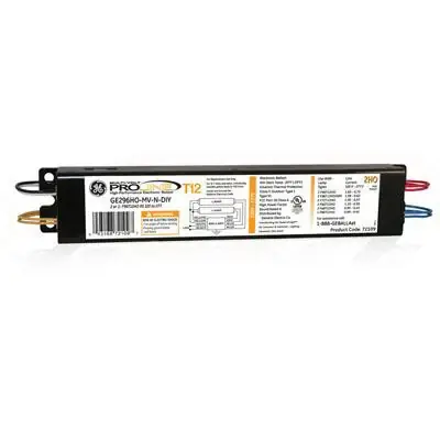 Ge 296ho-mv-n T12 Electronic Fluorescent Ballast 120-277 Volt 196 Watt 2-lamp