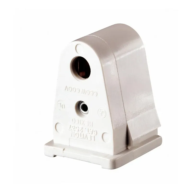 660-watt White Slimline Base Single Pin Pedestal Slide-on Lock-on Stationary Fluorescent Lampholder