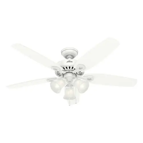 Hunter Architect Series Plus 52 Inch White & Oak 5 Blade Ceiling Fan With Light