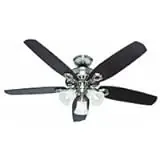 52" Architect Ceiling Fan With Nickel Finish And 5 Blades