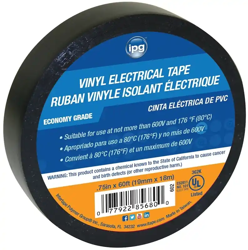 3/4 In. W X 60 Ft. L Black Vinyl Electrical Tape - Model 602