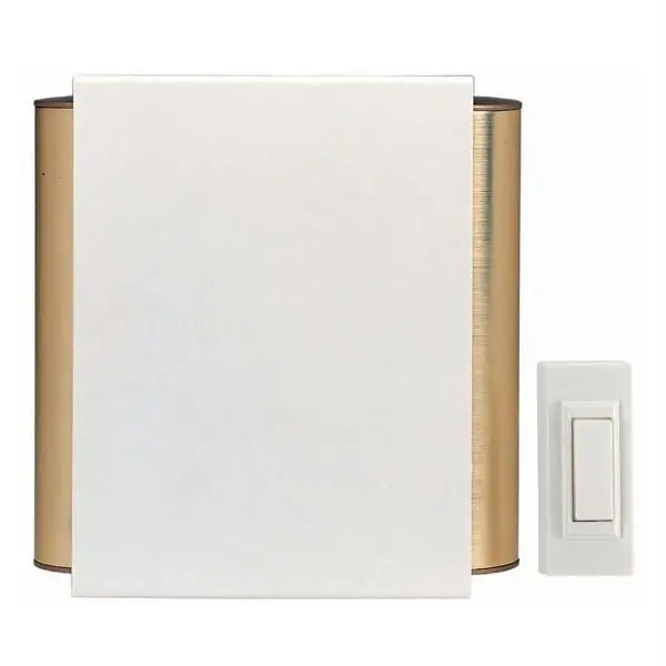 Sl-6180 Wireless Battery Operated Door Chime Kit - Off-white/satin Brass