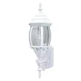 67867 Outdoor Wall Lantern Fixture, 20-1/2 In., White Finish