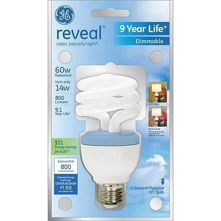 GE Lighting 14W, T3 Screw-In Fluorescent Light Bulb, FLE14HT3/DVRVLCD