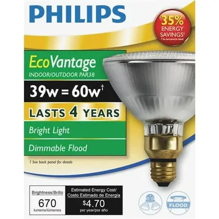 GE 45-Watt PAR38 Medium Base Bright White Dimmable Outdoor Halogen Spotlight Bulb