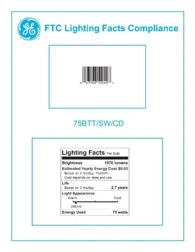 Ge 10040 Edison Halogen Light Bulb, 75 Watt, White Light, Energy Efficient