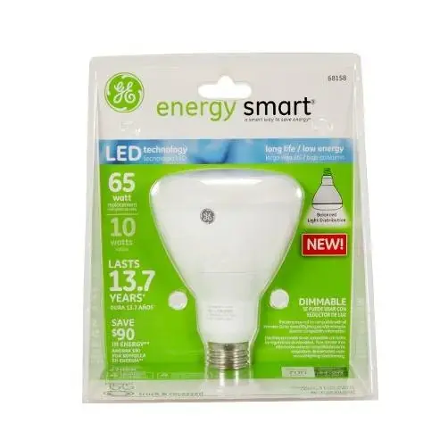 GE Lamps LED10DR30V-W/TP LED Flood Lamp 10 Watt 120 Volt 2700K 80 CRI Medium E26 Base 25000 Hour Life White