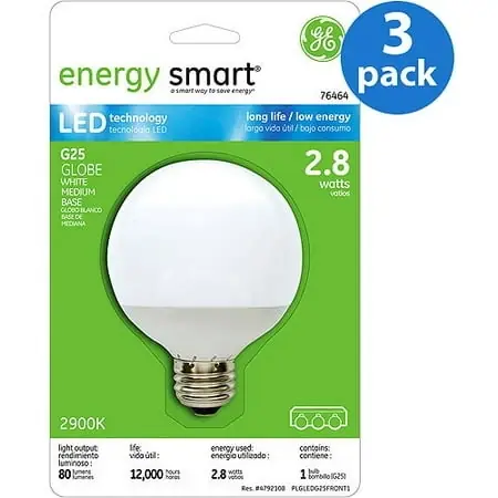 GE 76464 - LED2G25M/W Globe LED Light Bulb