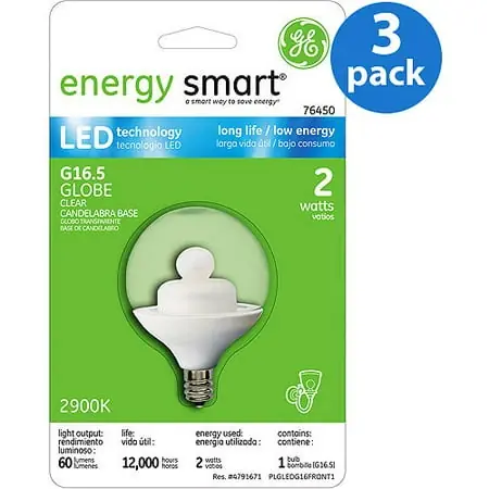 GE 76450 - LED2G16C/C/TP Globe LED Light Bulb