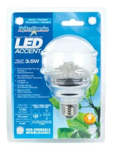 3.5-watt Led G30 Globe Bulb - Warm White Accent Lighting