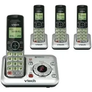 Vtech Cs6429-4 Dect 6.0 Cordless Phone System With Digital Answering Machine And 3 Extra Handsets