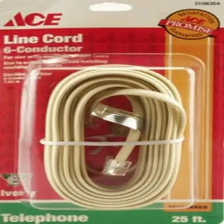 Modular Telephone Line Cord 25 Feet, Model 3108354, High-quality Connection