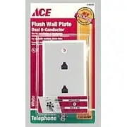 3108305 White Flush Mount 6 Conductor Dual Telephone Jack Wall Plate