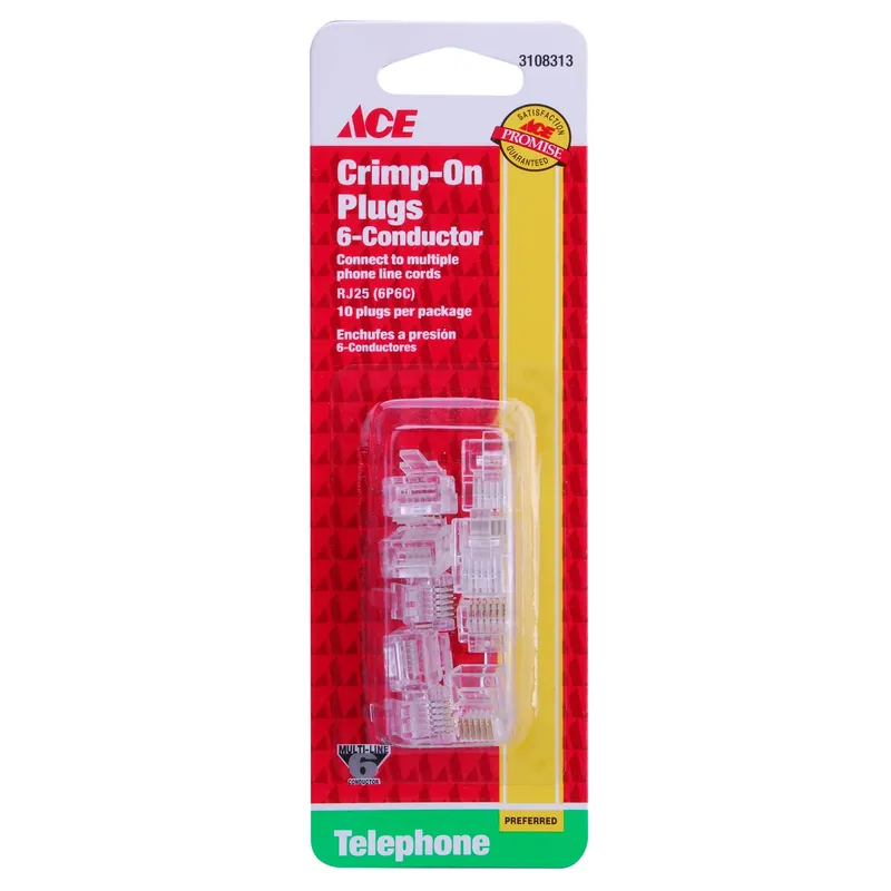 0 Ft. L Clear Modular Telephone Line Cable With 6-conductor Plugs