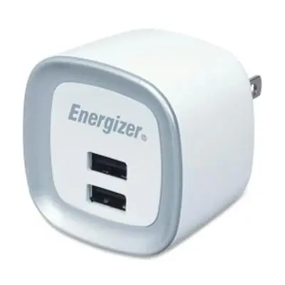 Dual Usb Wall Charger, Compact Design, 5v Dc, 1 Amp Output