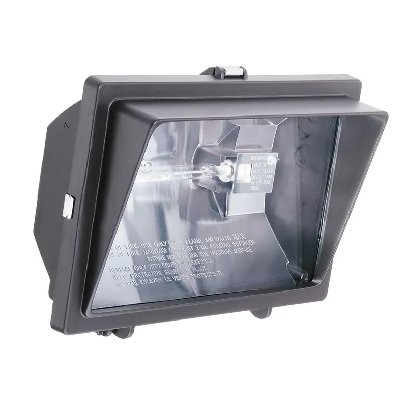300-watt Or 500-watt Quartz Outdoor Halogen Bronze Visored Floodlight - Lithonia Lighting