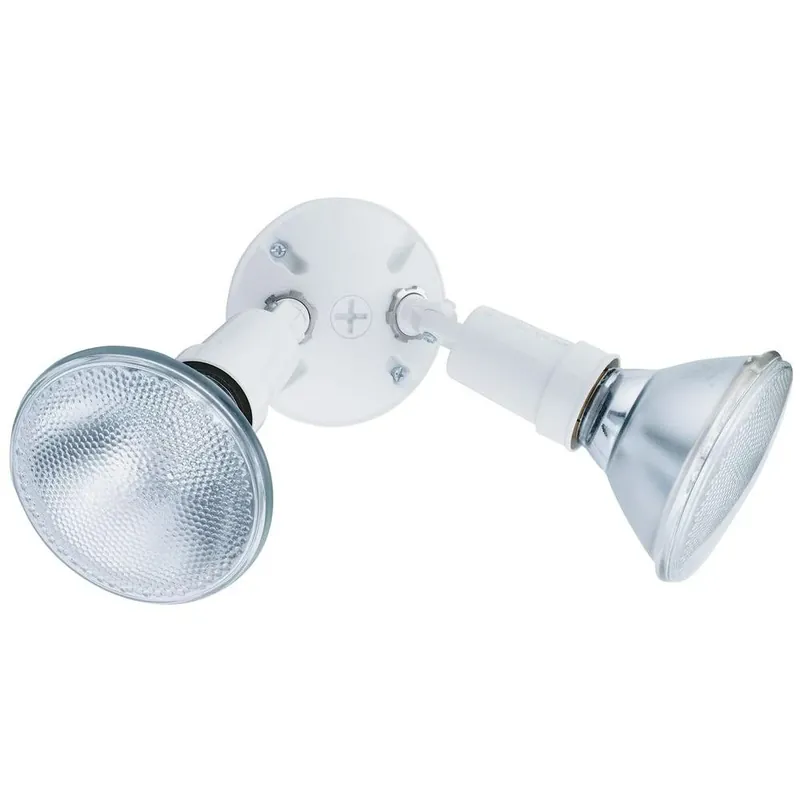2-lamp Outdoor White Flood Light With Adjustable Heads