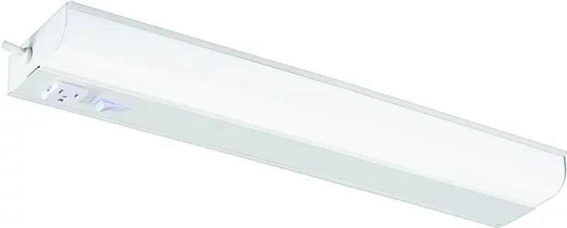18 Inch F15t8 White Fluorescent Under Cabinet Light Fixture With Outlet