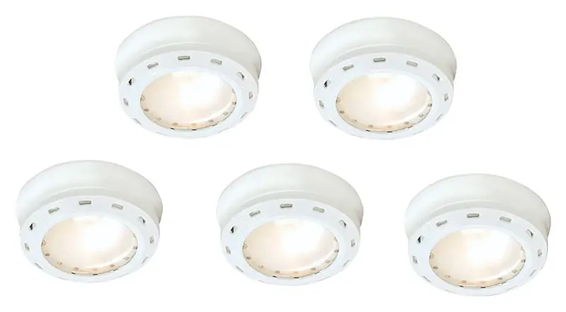 G9165-whx-i Plug-in Puck Light Kit, 120 V, 10 W, 5-lamp, Xenon
