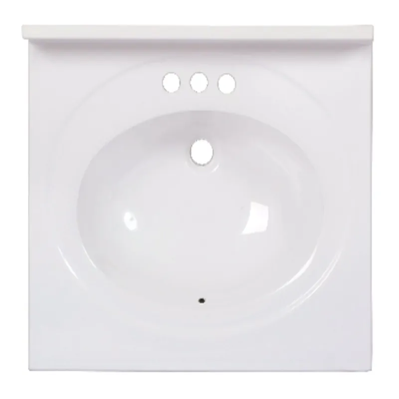 Standard Cultured Marble Bathroom Sink 25 In. W X 22 In. D White