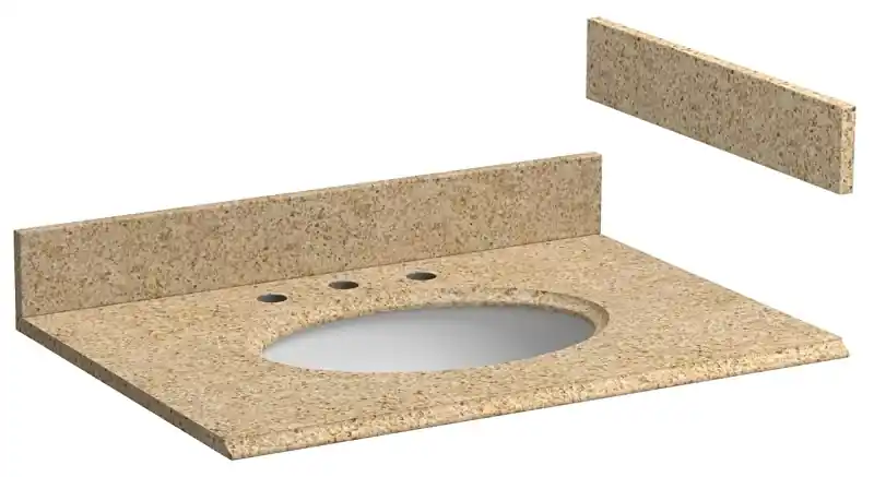 31" X 22" Mohave Beige Granite Vanity Top With Undermount Sink And Backsplash