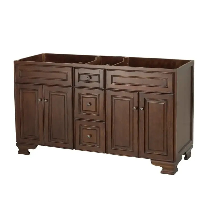 Hawthorne 60-inch Dark Walnut Transitional Bathroom Vanity With Double Sink