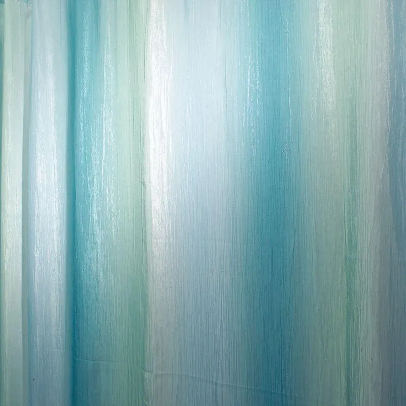Shower Curtain, Ombre, Blue/Green Polyester, 72 X 72-In.