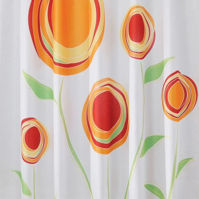 72" X 72" Red/orange Marigold Polyester Shower Curtain
