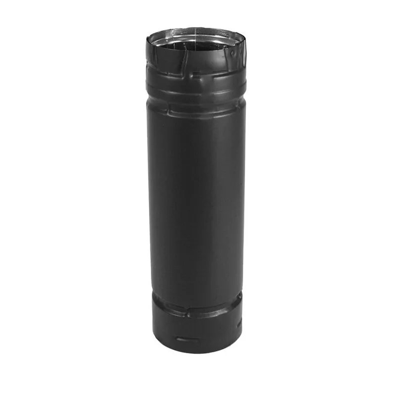 Pelletvent 3 In. X 12 In. Double-wall Chimney Stove Pipe - Black