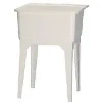 White Polyethylene Single Utility Laundry Tub - Durable And Versatile