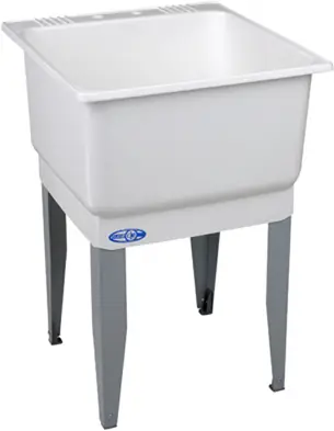 Single Bowl Utility Laundry Tub 23 X 25-inch With Steel Legs