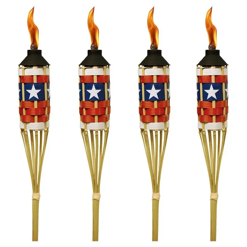 TIKI 4-Pack 57-in Americana Bamboo Garden Torch