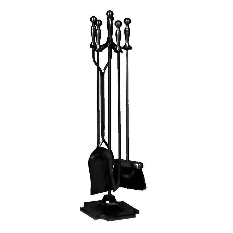 Black 5-piece Fireplace Tool Set With Ball Handles, Model T51030bk