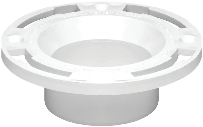 Schedule 40 DWV PVC Pipe Fitting, Long-Pattern Flange, 3 - 4 In.