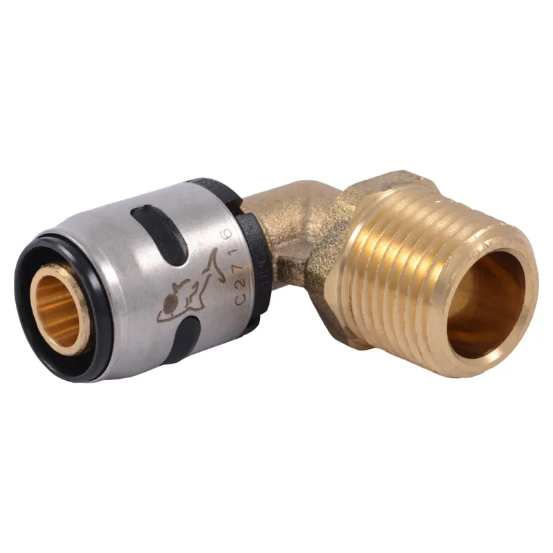 PEX Evopex Push To Connect Pipe Elbow, 1/2 Push Pipe X 1/2 MPT