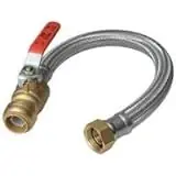 18 Inch Stainless Steel Braided Water Heater Connector With 3/4 Inch Ball Valve