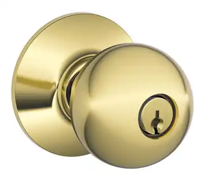 Bright Brass Orbit Design Entry Lockset F51vorb505 - Keyed Knob