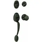 F60splyxgeo716 Plymouth Handleset With Georgian Knob In Aged Bronze Finish