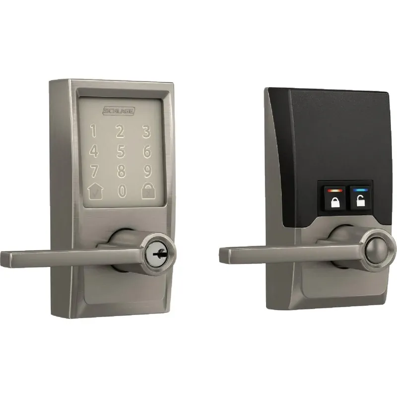 Schlage Encode Satin Nickel Metal Wi-Fi Deadbolt With Latitude Lever