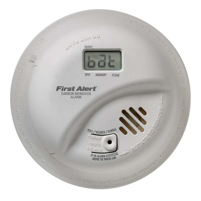 Carbon Monoxide Alarm, Digital Display, Hardwired W/Battery Backup