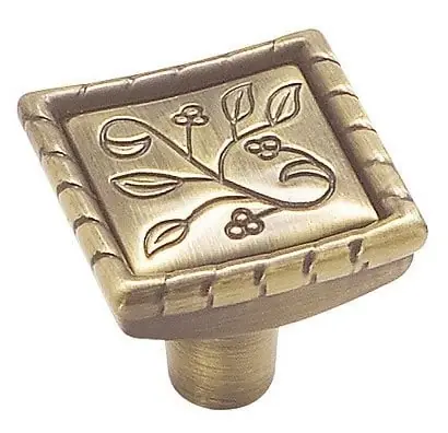 Bp4466-eb 1.13 Inch Vineyard Square Knob In Elegant Brass Finish