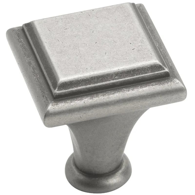 Manor Weathered Nickel Square 1 Inch Cabinet Knob - Model Bp26131-wn