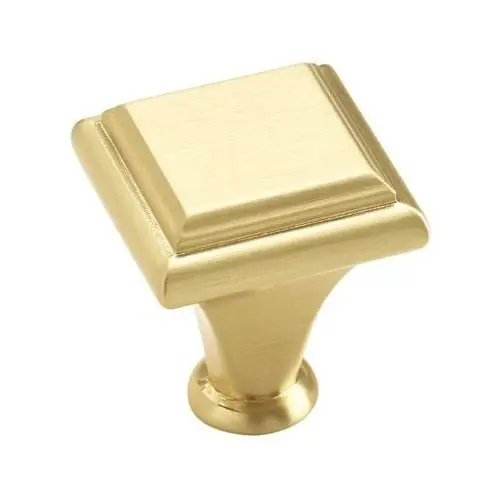 Manor Collection 1 Inch Brushed Brass Square Cabinet Knob Bp26131-o74